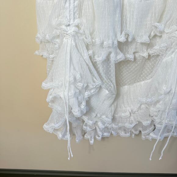 Free People Forever Young Half Slip SZ M Sheer Tiered Ruffles Romantic - Picture 5 of 12